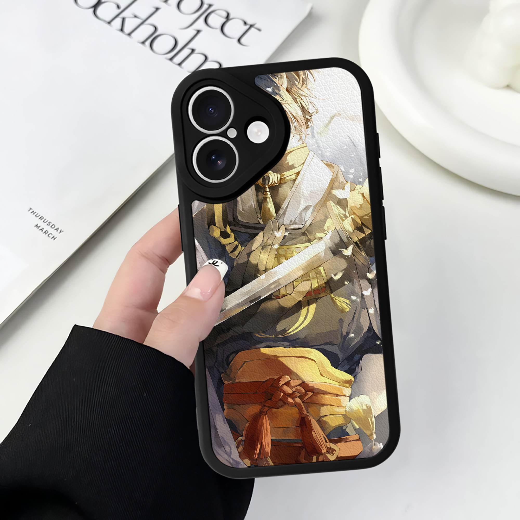 （画像用） 刀剣乱舞 Touken Ranbu 【iPhone 16シリーズ対応】シリコンスマホケース（レザー調） 材質：シリコン